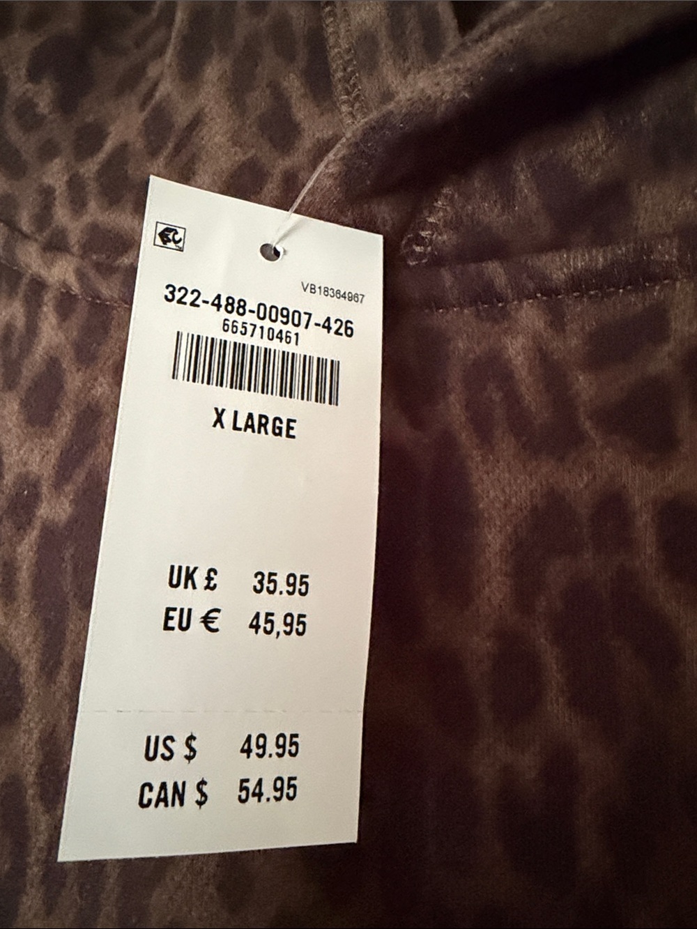 Hollister Brown Leopard Print Pullover Hoodie - Picture 3 of 6